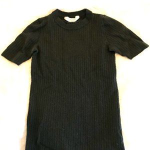 Everlane ribbed wool green knit top tee sweater